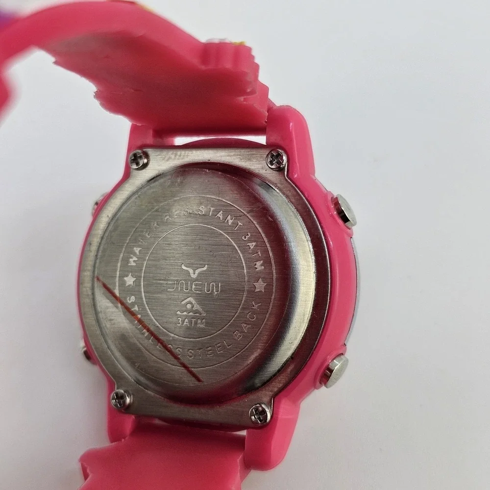 Digital Kid's Watch 34MM Unicorn Rainbows Pink Plastic‎ Bands New Battery